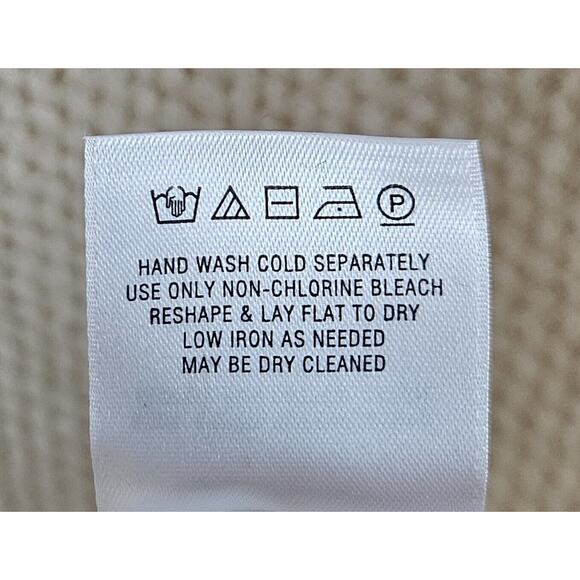 ANTHROPOLOGIE Women's S Sweater Cream with Multicolor Pom Poms Cotton Blend 34" - Picture 8 of 8